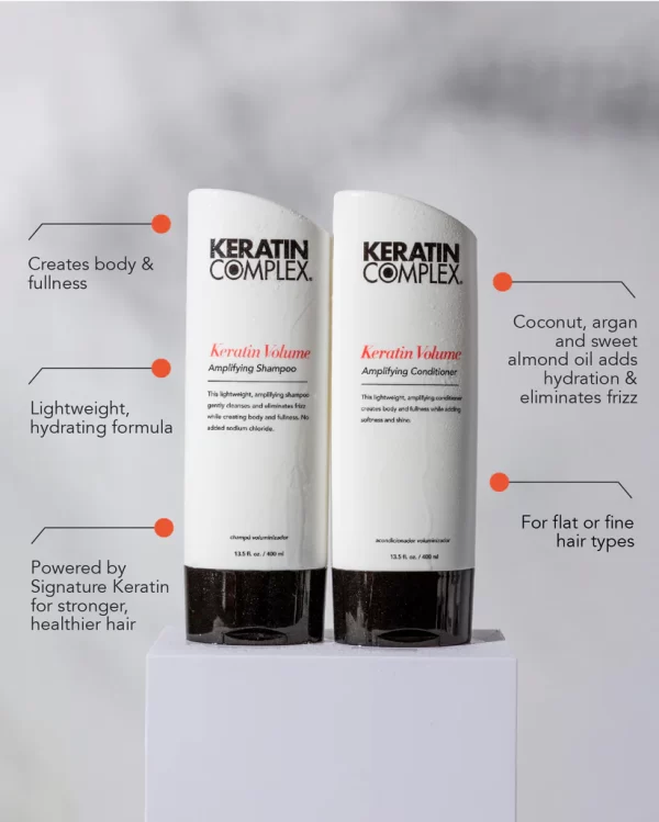 Keratin Complex Keratin Volume Amplifying Shampoo and Conditioner 400ml Duo - Image 3